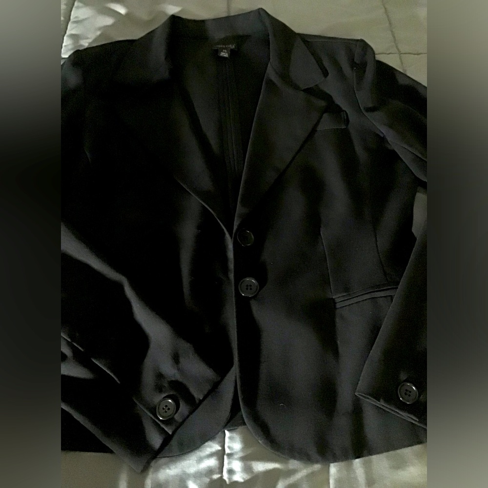 All black suit jacket, size medium